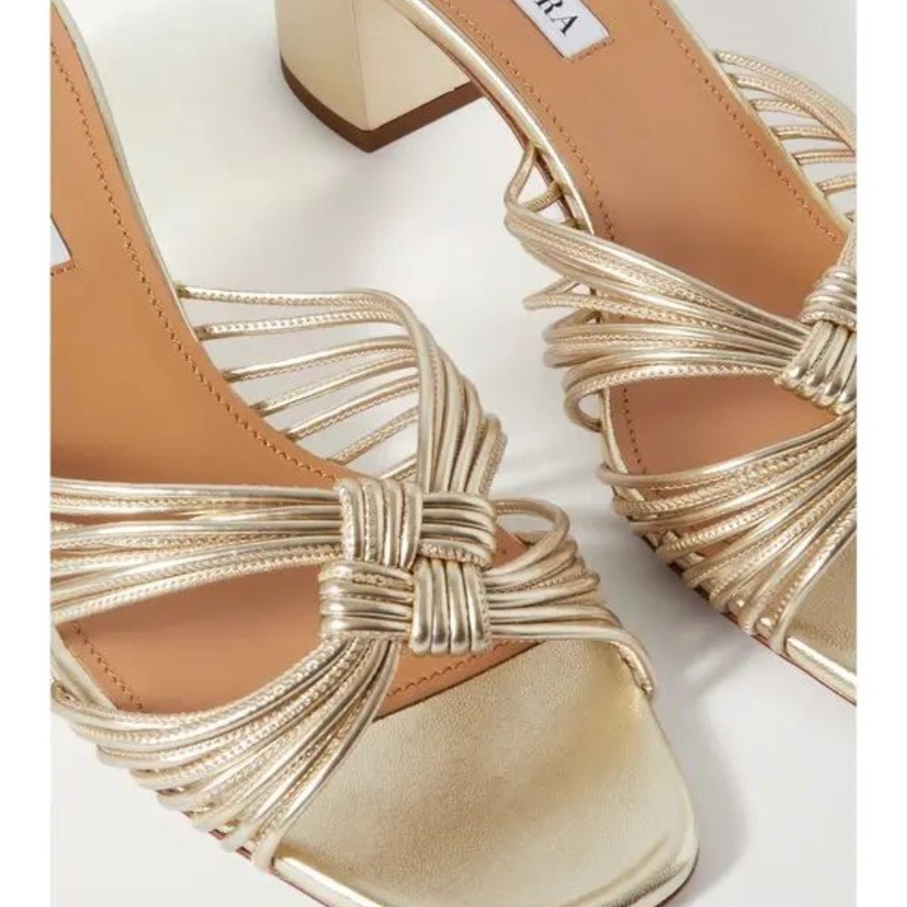 AQUAZZURA Club 50 Leather Sandals - EU 37 - Picture 10 of 14